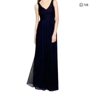 NWT J. Crew Silk Chiffon Heidi Full Length Gown Dress Womens Size 8